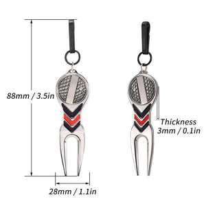 Golf Green Fork With Ball Marker Golf Repair Tool