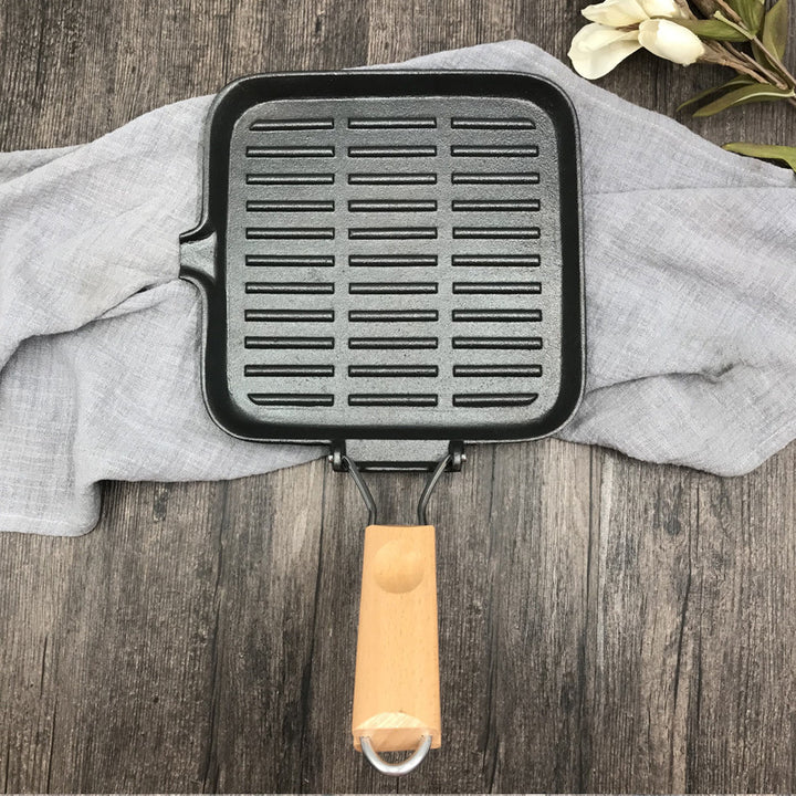 Camping Cast Iron Folding Steak Skillet Pan