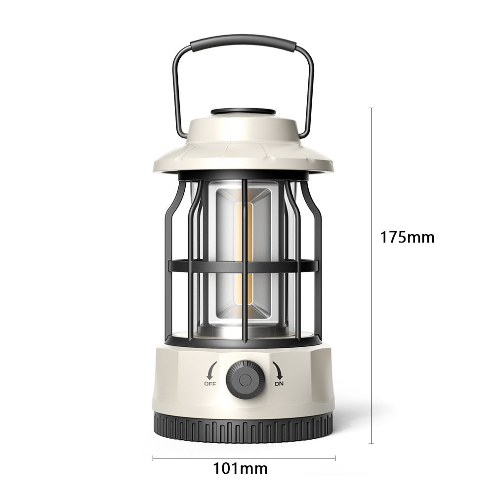 Retro COB Portable Camping Lantern Tent Light