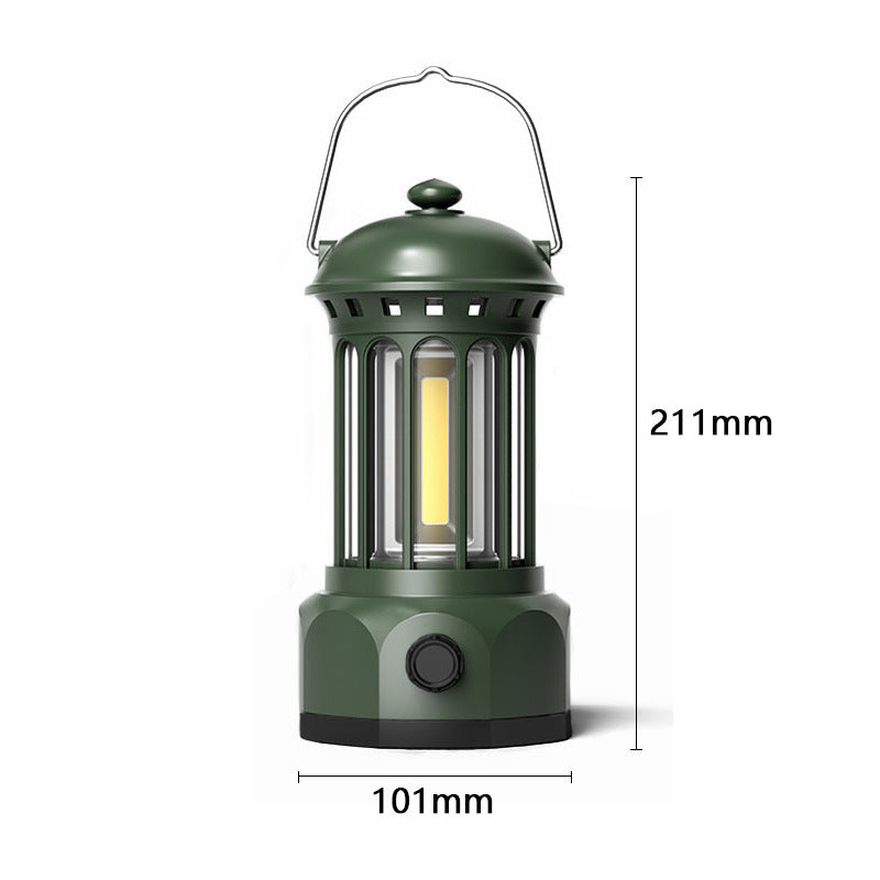 Retro COB Portable Camping Lantern Tent Light