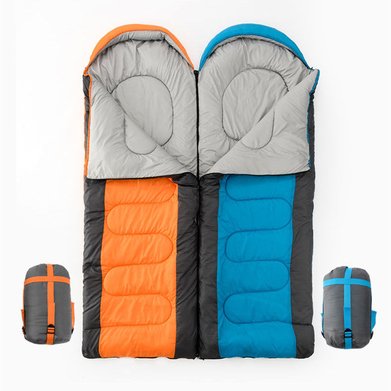 Outdoor Hooded Interlocking Envelope Camping Sleeping Bag