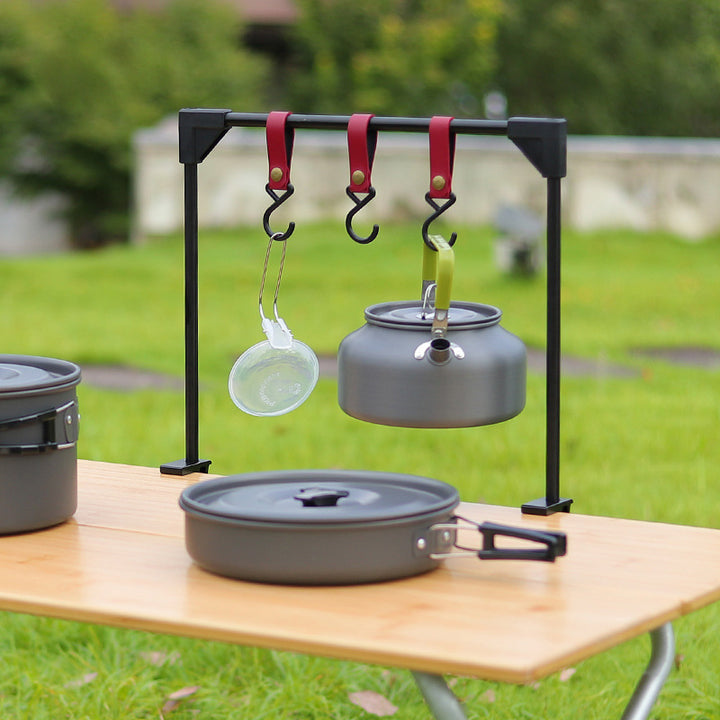 Outdoor Camping Adjustable Desk Rack Pot Stove Hanging Hook Storage Ra