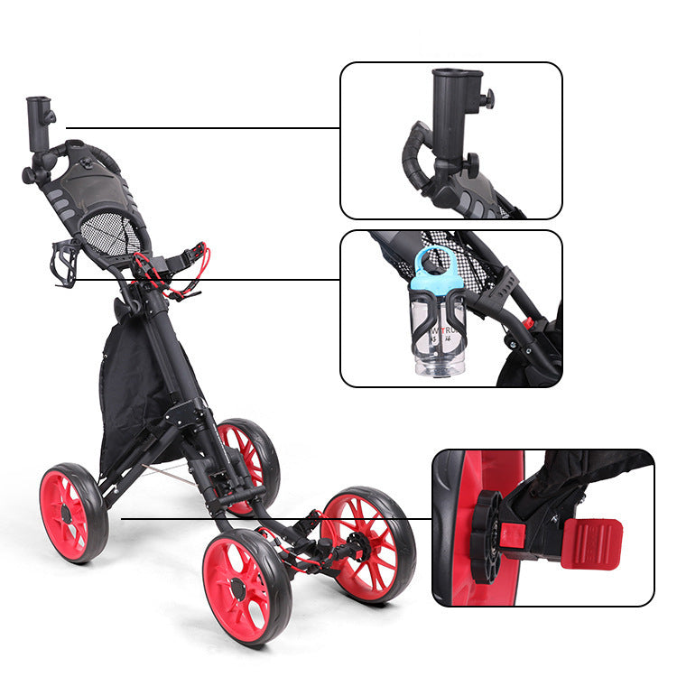 Foldable Four Wheel Golf Trolley