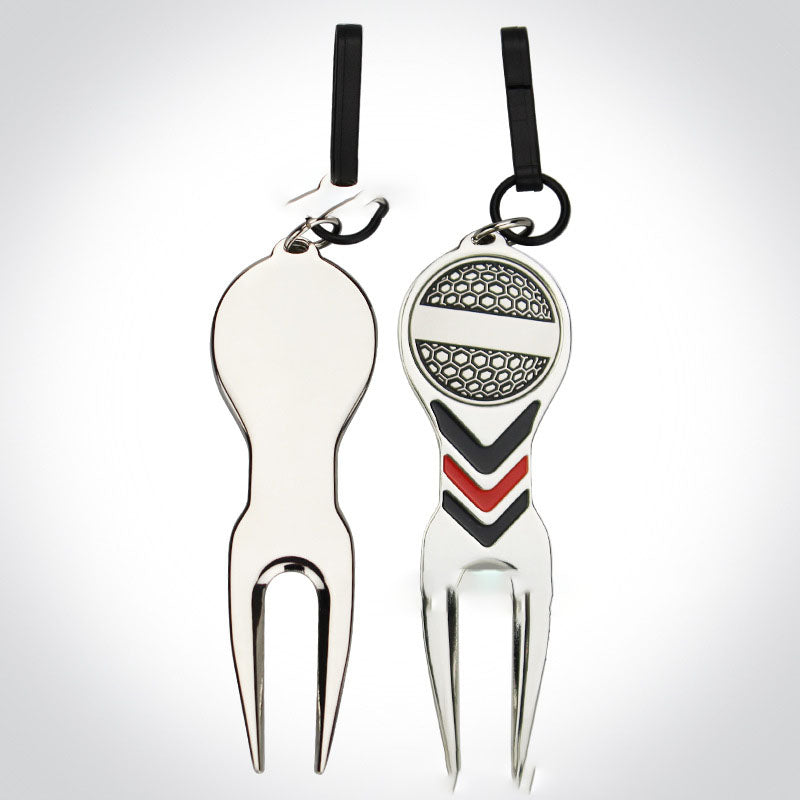 Golf Green Fork With Ball Marker Golf Repair Tool