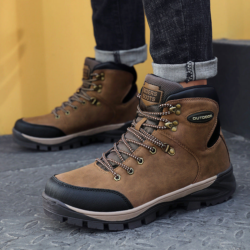 Men's High-Top Winter Cotton Boots Plus Velvet Warm Shoes