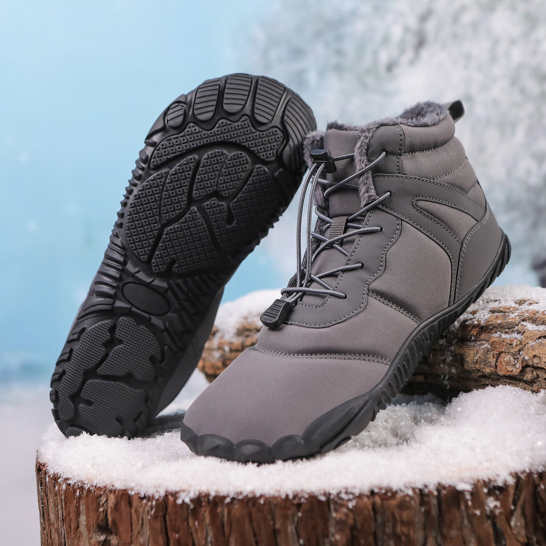 Five Finger Cotton Waterproof Fleece-Lined Snow Boots Non Slip