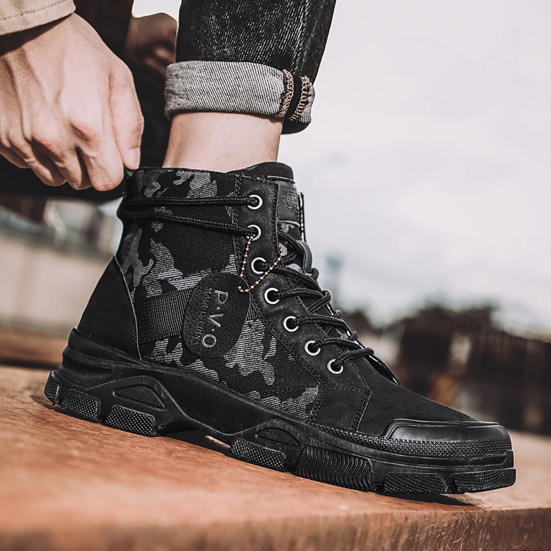 Retro Canvas High-Top Outdoor Hiking Boots