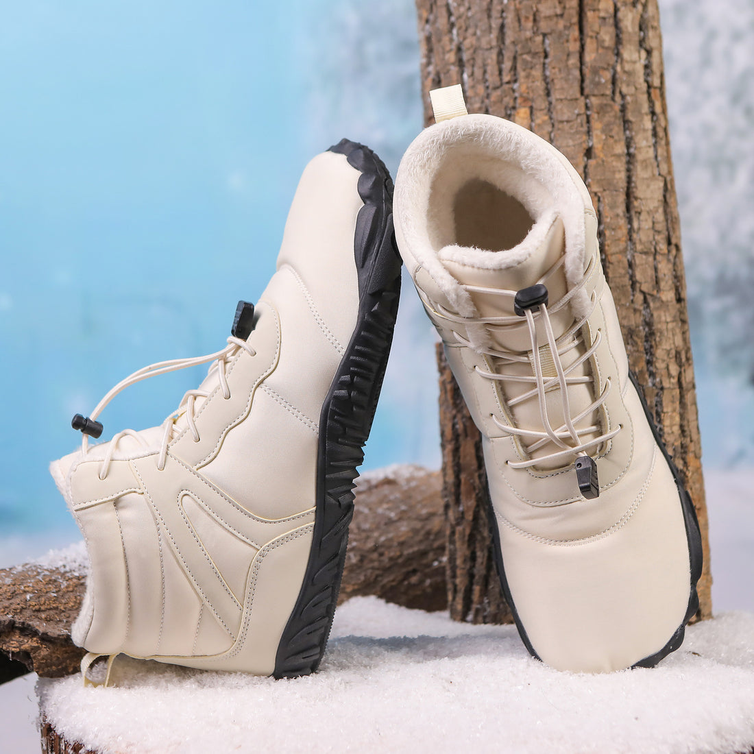 Five Finger Cotton Waterproof Fleece-Lined Snow Boots Non Slip