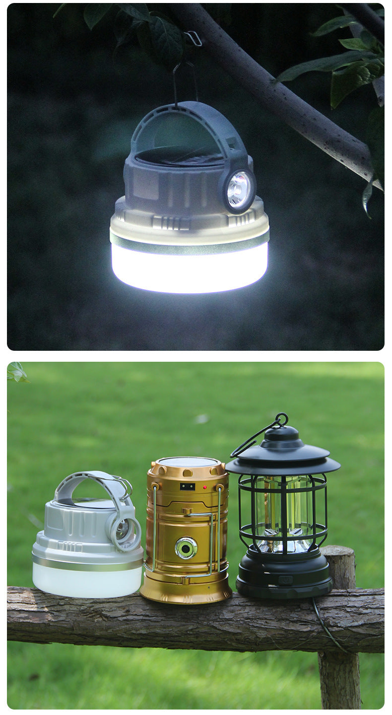 Retro Rechargeable Camping Lantern Outdoor Tent Atmosphere Lamp