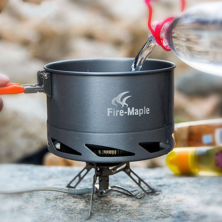 Camping Cookware Set Heat Exchanger Pot Kettle Tableware Aluminum Outdoor Kit