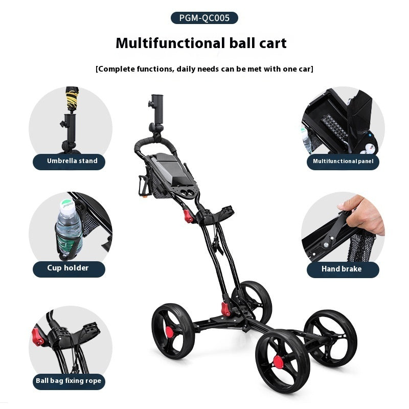 Foldable Four Wheel Golf Trolley