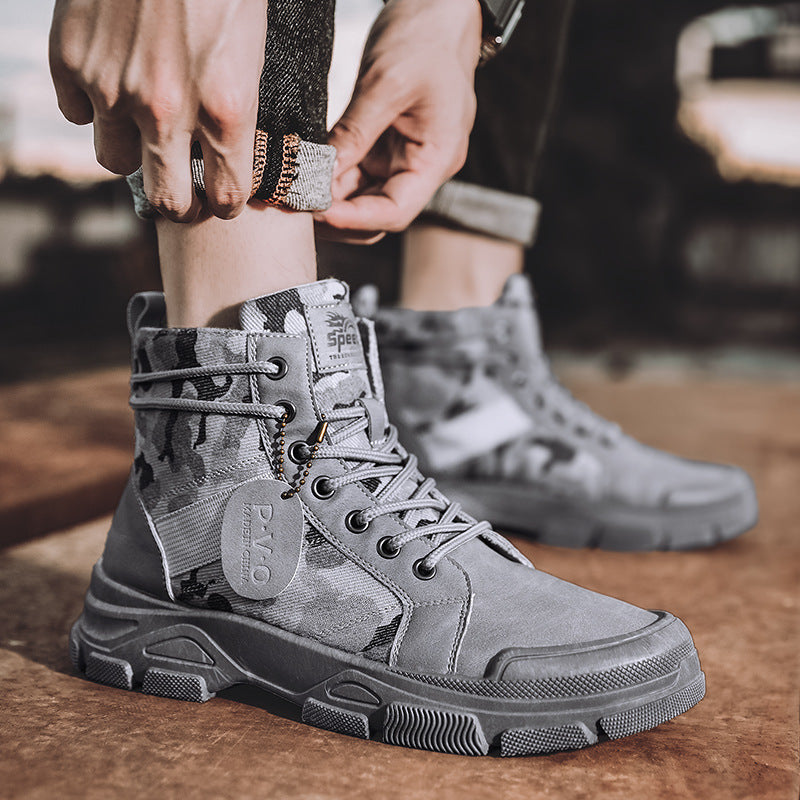 Retro Canvas High-Top Outdoor Hiking Boots